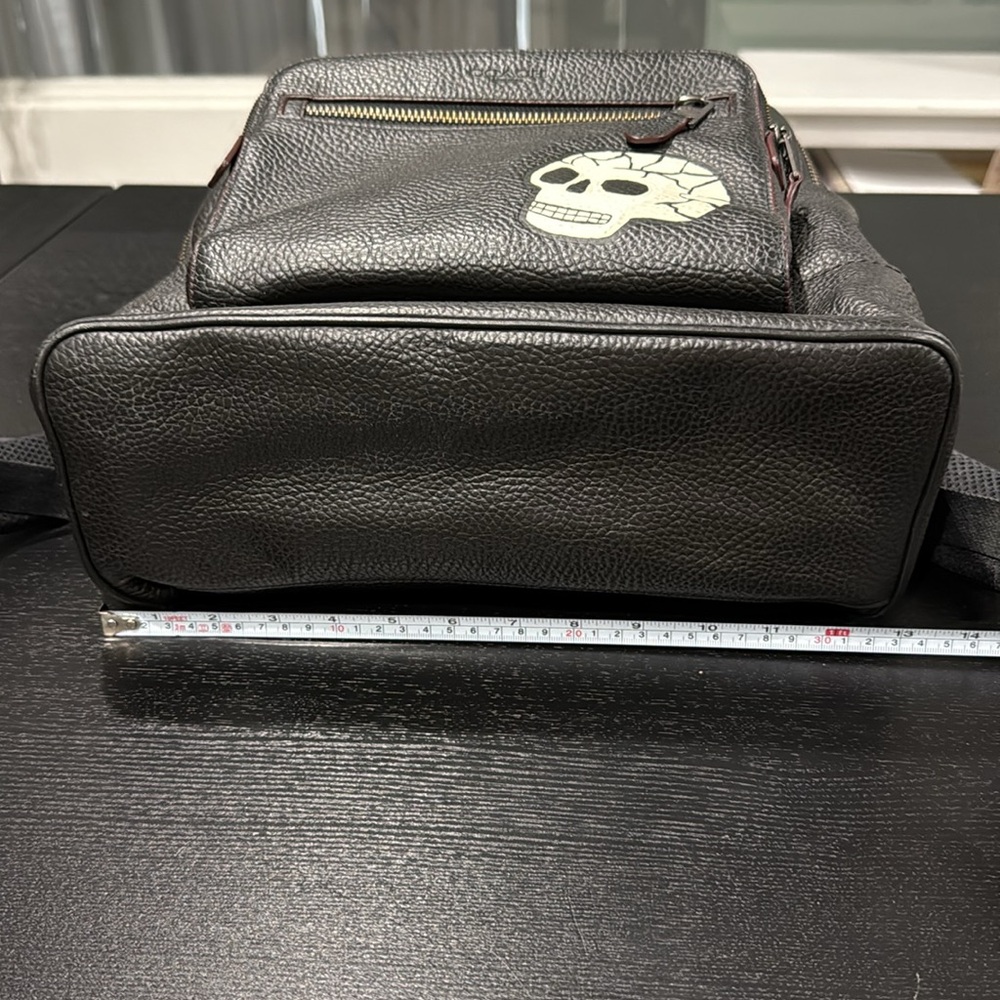 Coach Black Leather Backpack with Skull and Eagle - Picture 7 of 13